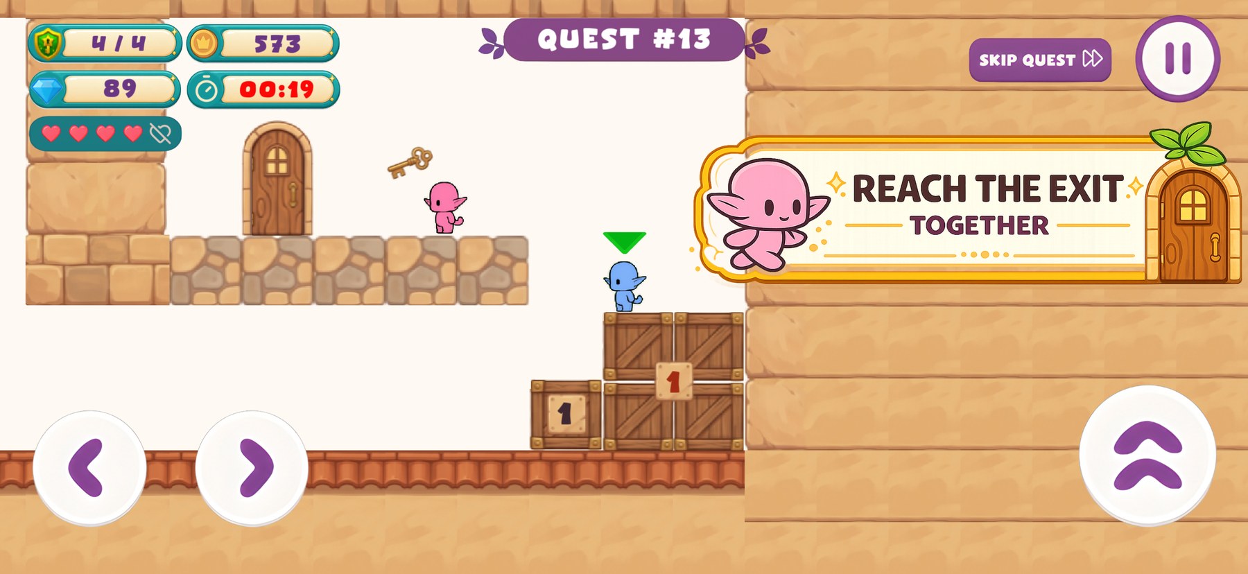 Pippins approaching the exit door together
